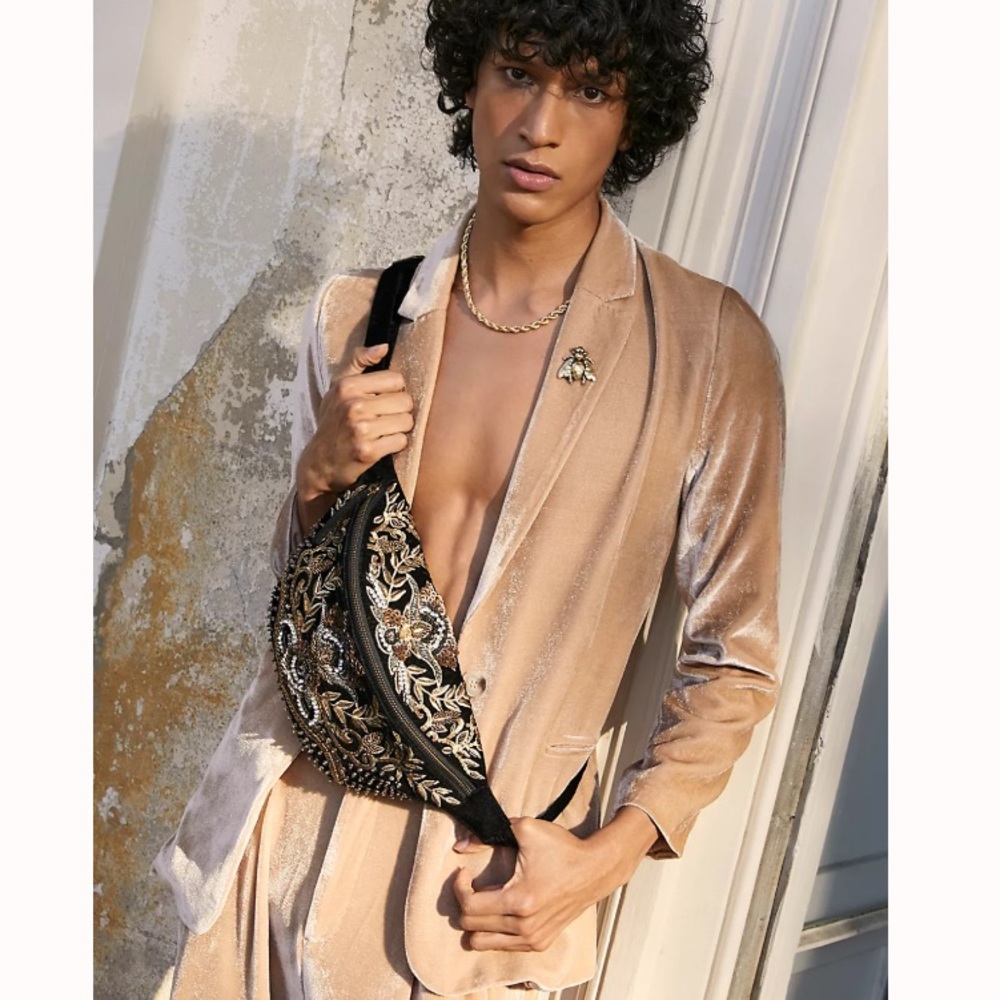 Free People Wren Midnight Velvet Sling bag